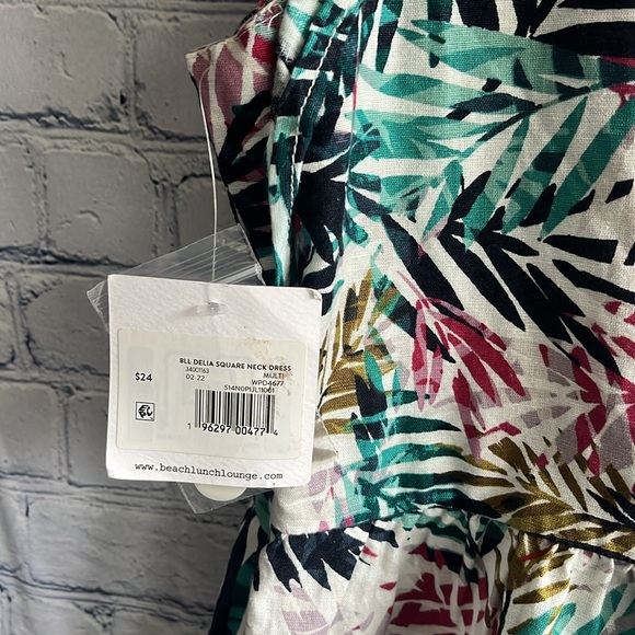 Beachlunchlounge tropical palm tree, beachy lightweight dress women’s size S nwt - Picture 3 of 4